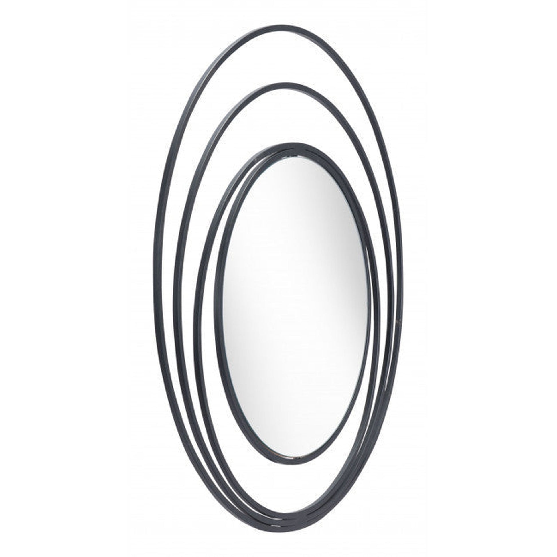 HomeRoots Concentric Circles Black Finish Wall Mirror