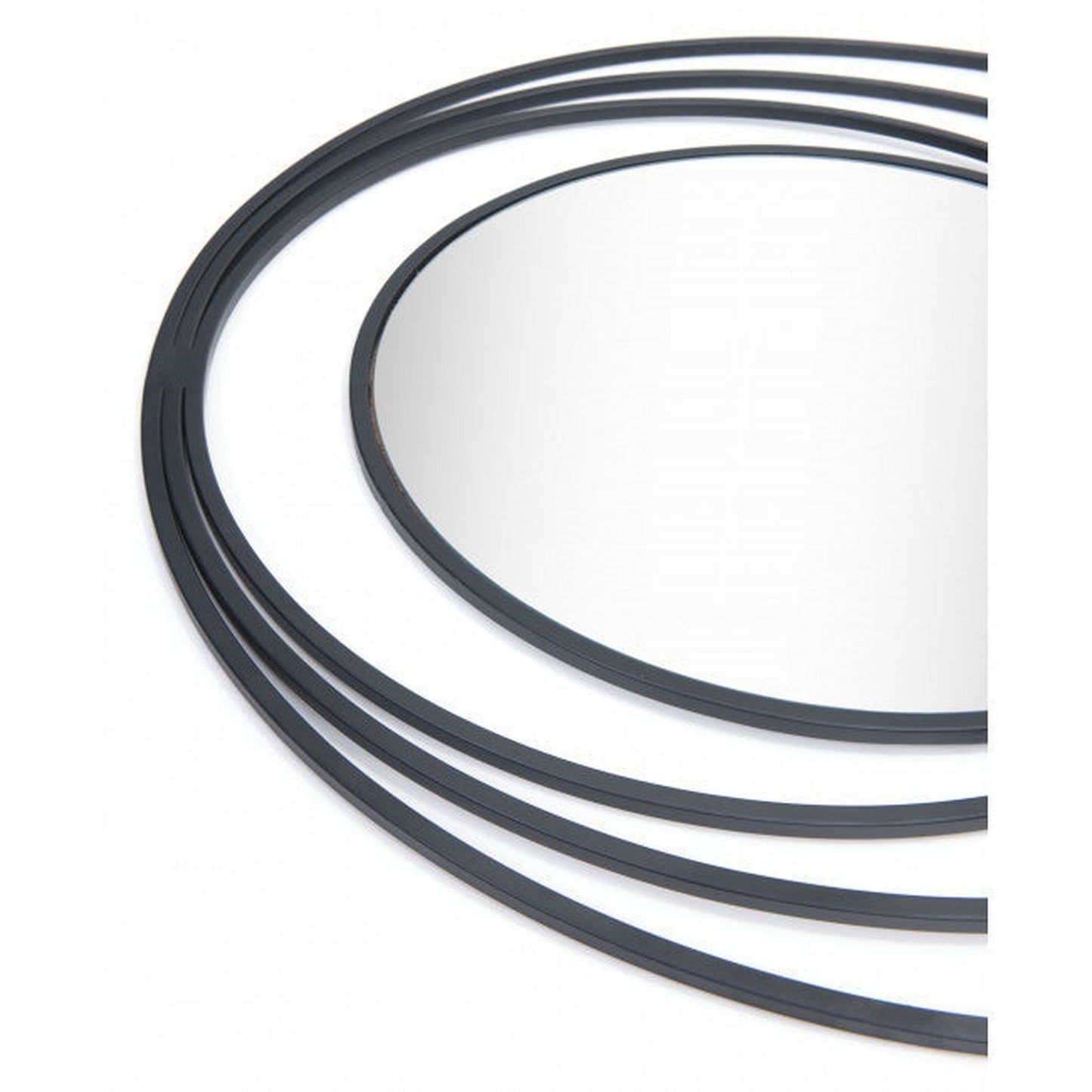 HomeRoots Concentric Circles Black Finish Wall Mirror