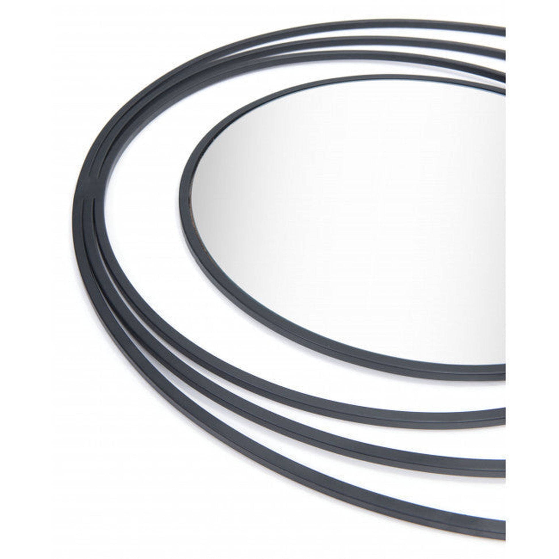 HomeRoots Concentric Circles Black Finish Wall Mirror