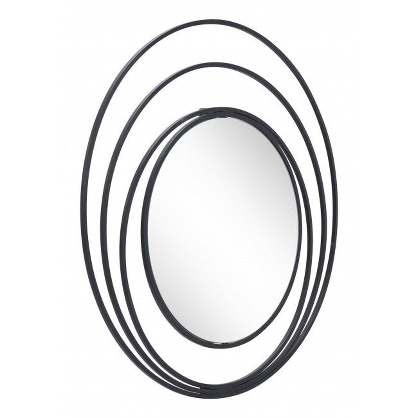 HomeRoots Concentric Circles Black Finish Wall Mirror