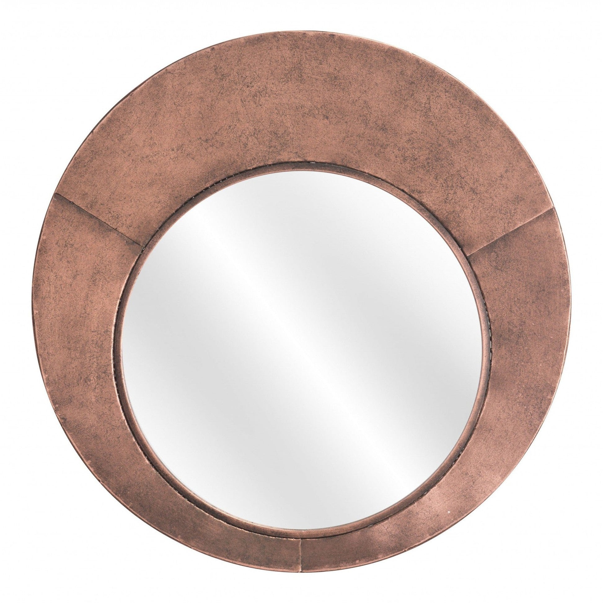 HomeRoots Contemporary Copper Round Mirror