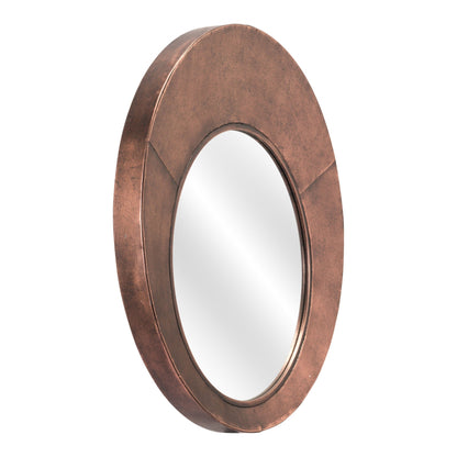 HomeRoots Contemporary Copper Round Mirror