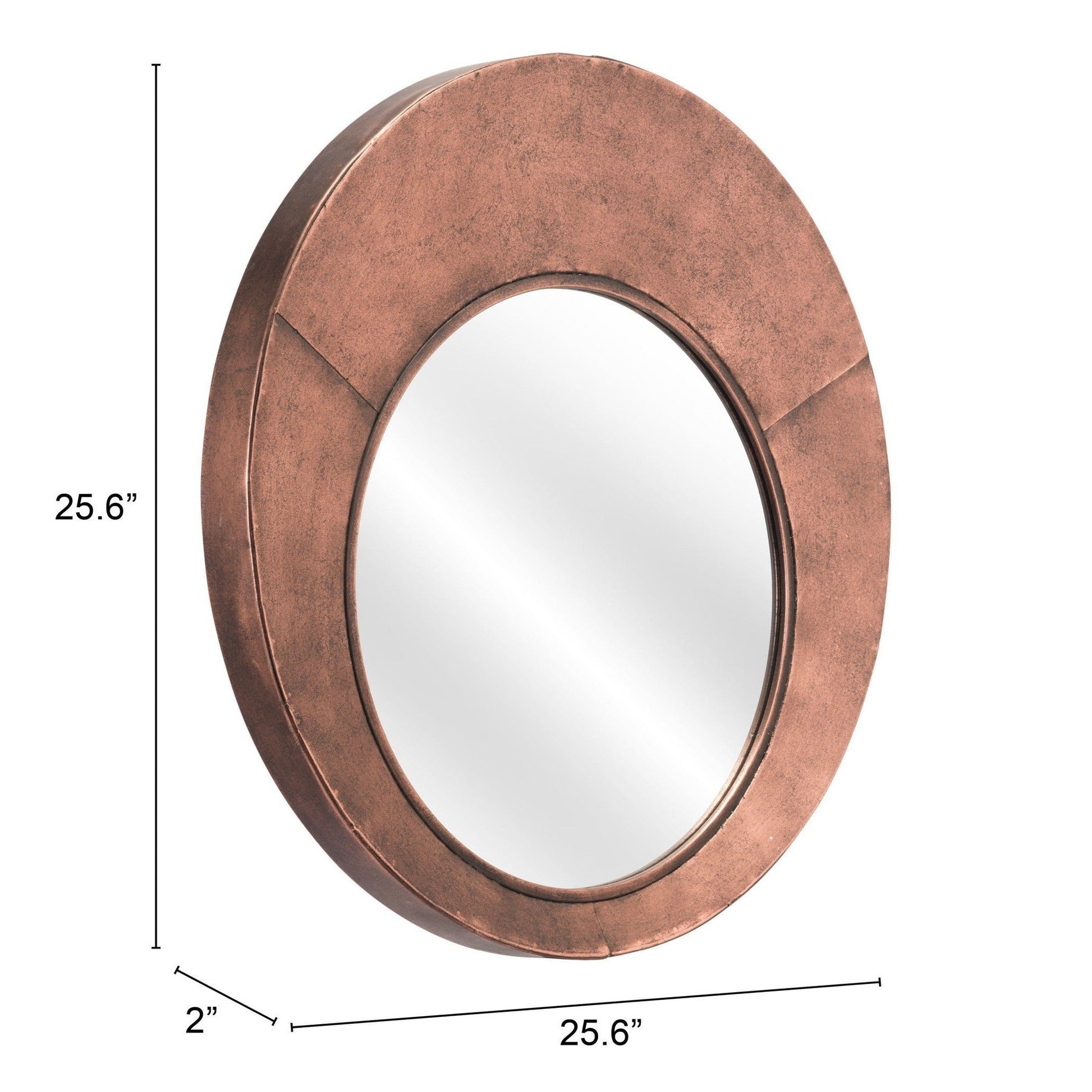 HomeRoots Contemporary Copper Round Mirror