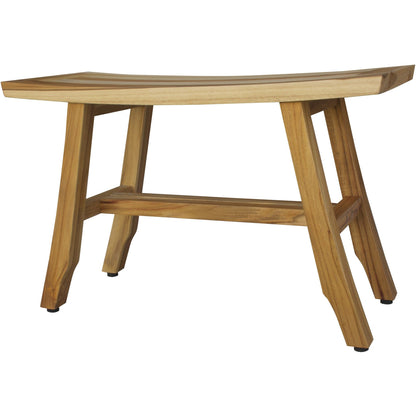 HomeRoots Contemporary Teak Shower Bench in Natural Finish