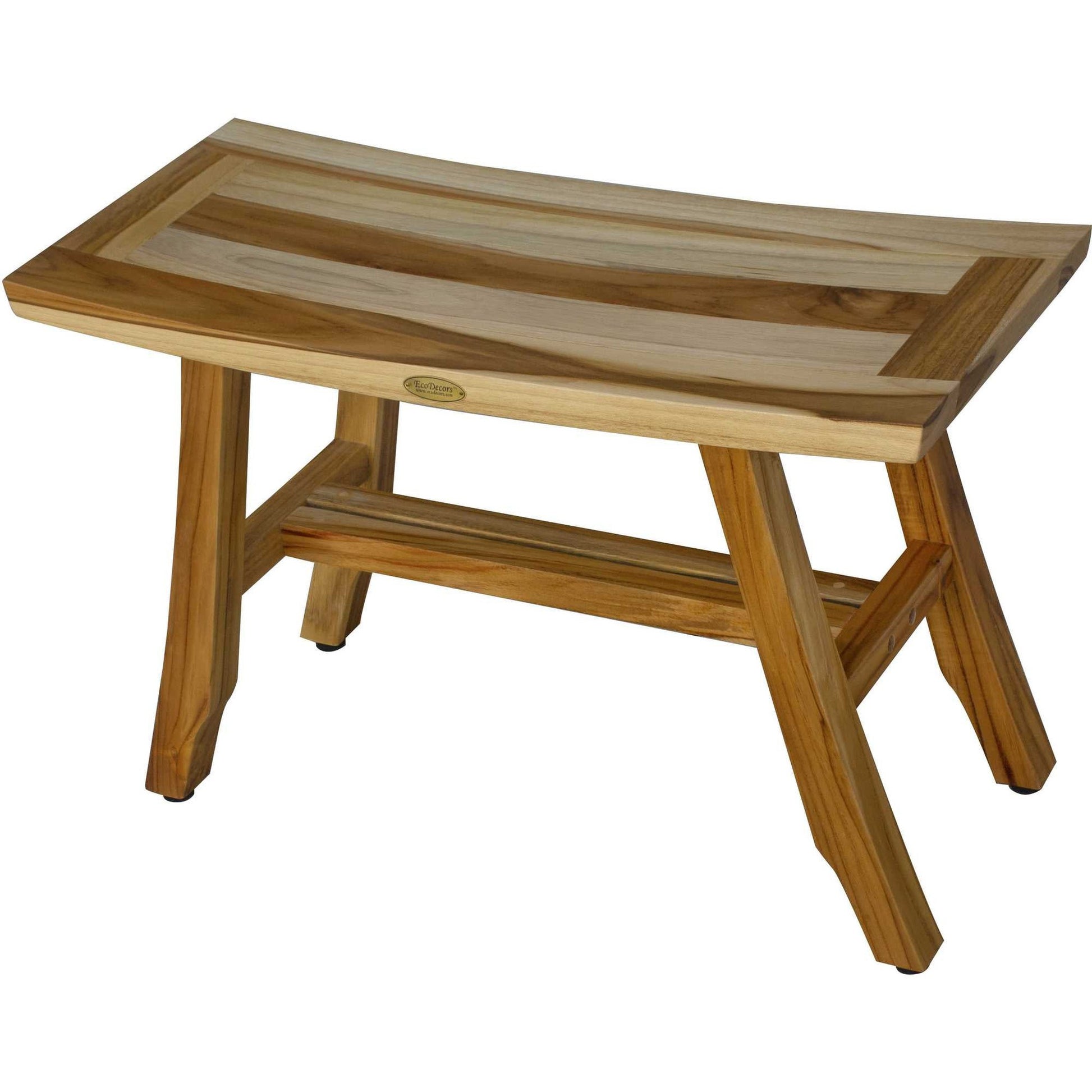 HomeRoots Contemporary Teak Shower Bench in Natural Finish