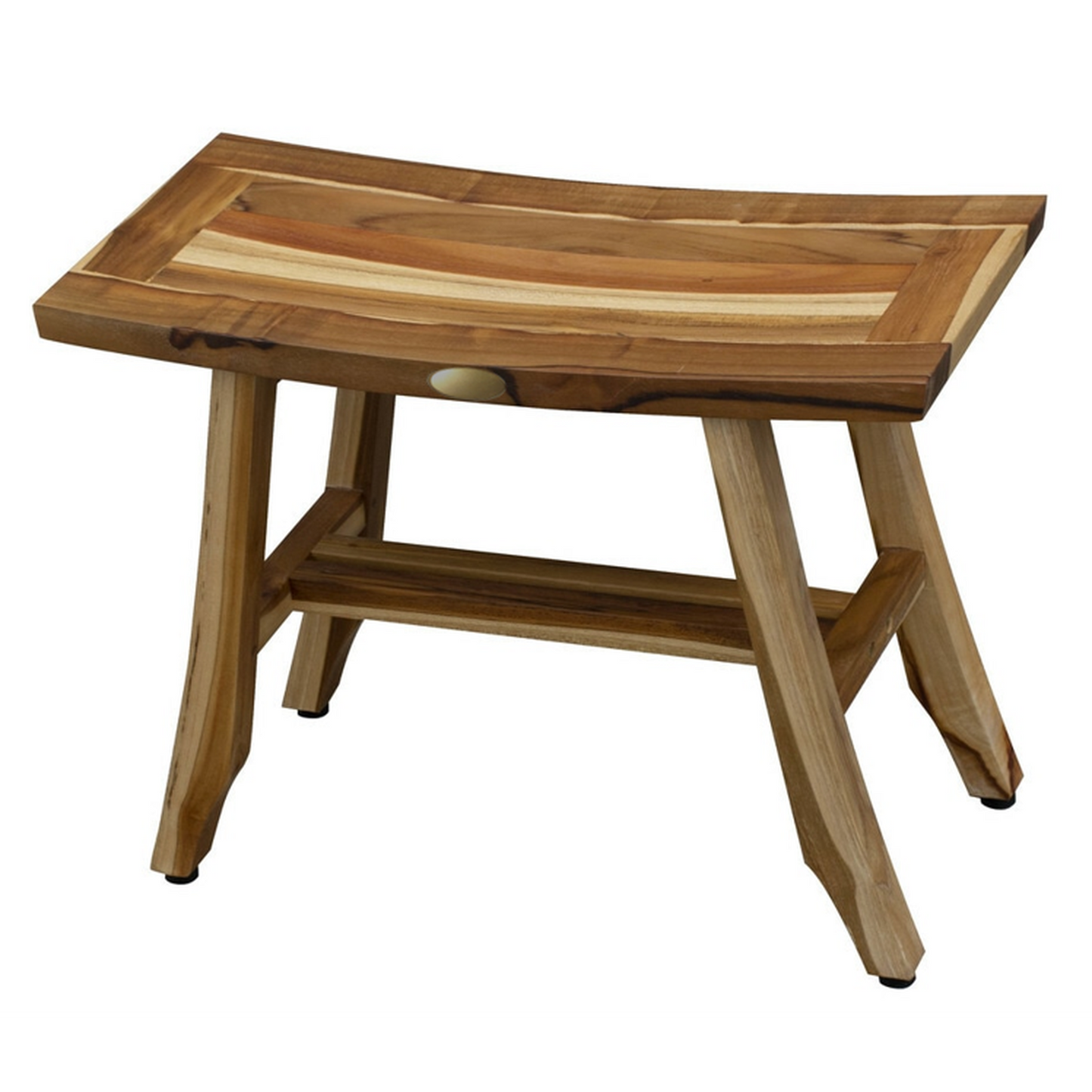 HomeRoots Contemporary Teak Shower Stool or Bench in Natural Finish