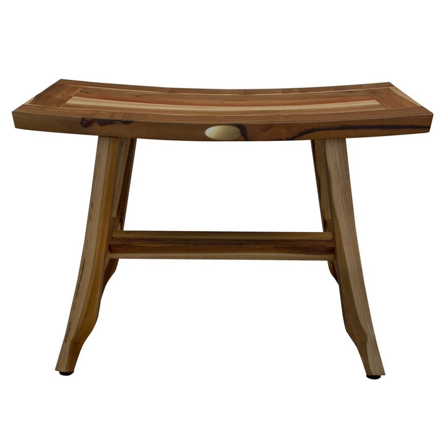 HomeRoots Contemporary Teak Shower Stool or Bench in Natural Finish
