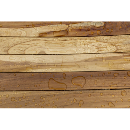 HomeRoots Contemporary Teak Shower Stool or Bench in Natural Finish