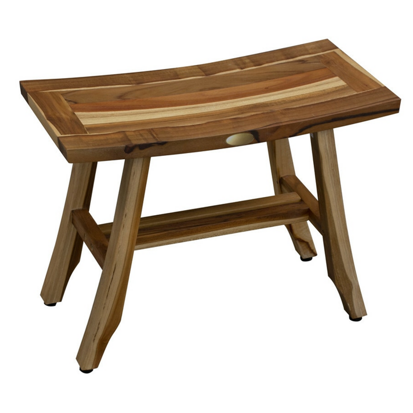 HomeRoots Contemporary Teak Shower Stool or Bench in Natural Finish