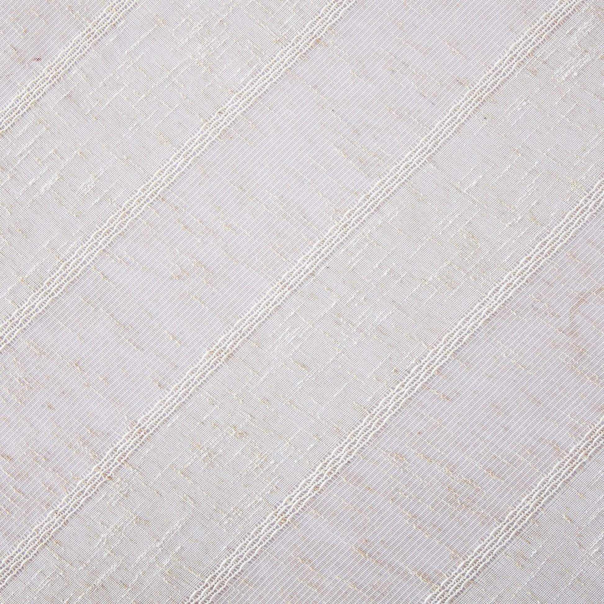 HomeRoots Cream Striped Embroidered Shower Curtain