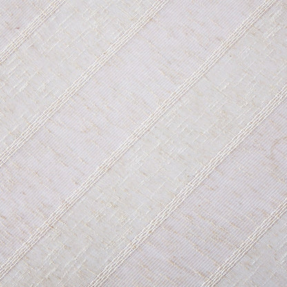 HomeRoots Cream Striped Embroidered Shower Curtain