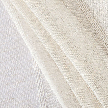 HomeRoots Cream Striped Embroidered Shower Curtain