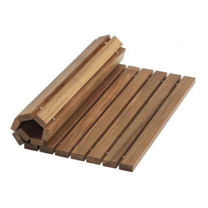 HomeRoots Designer Roll Up Genuine Teak 2" x 3" Mat