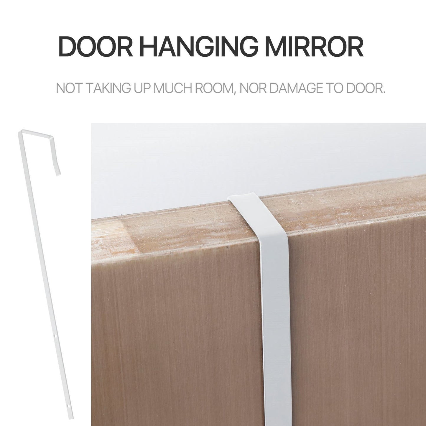 HomeRoots Door Mount White Mirror