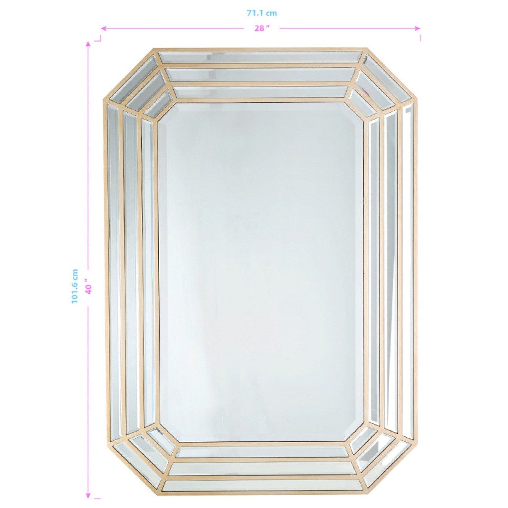 HomeRoots Emerald Cut Wall Mirror