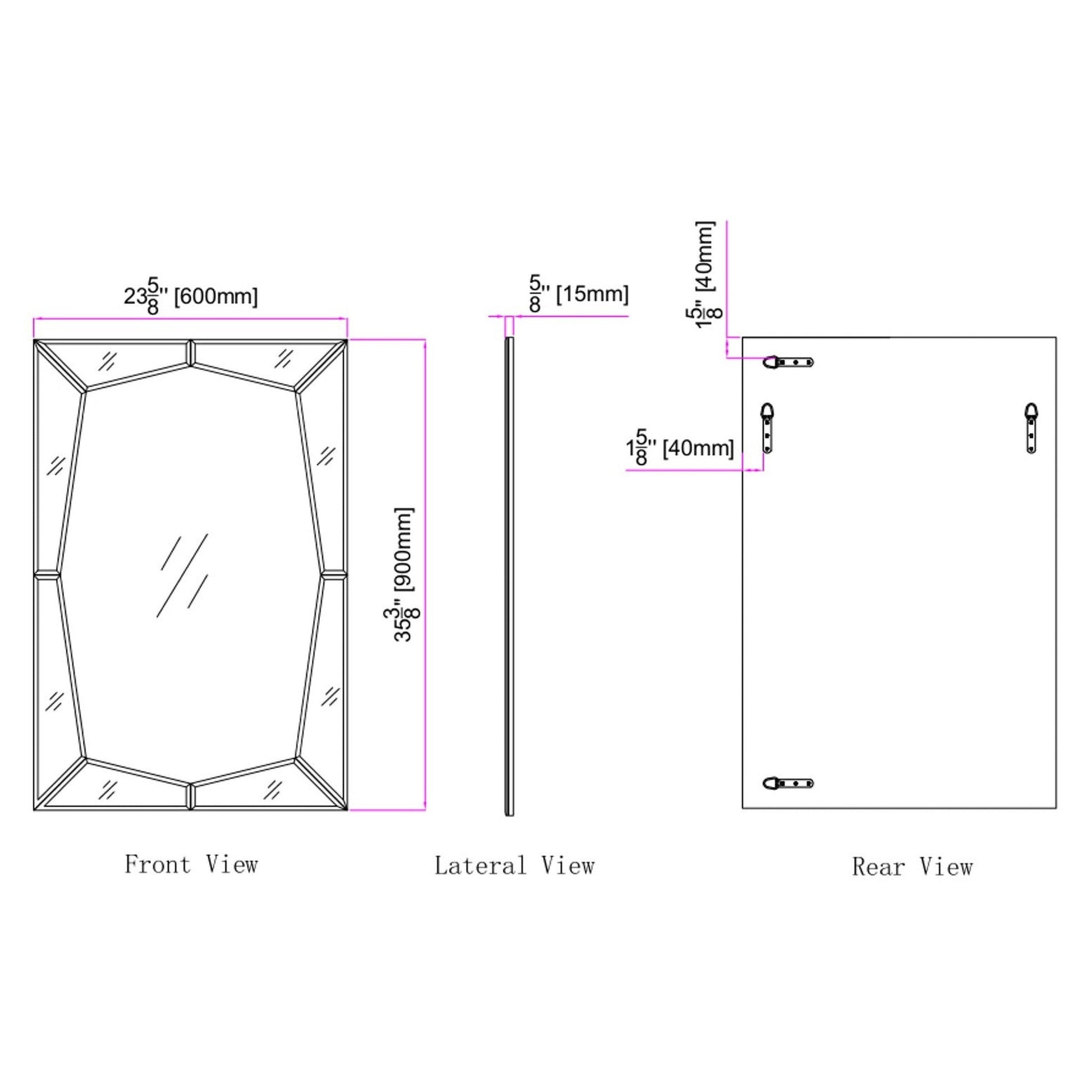 HomeRoots Etched Designed Wall Mirror