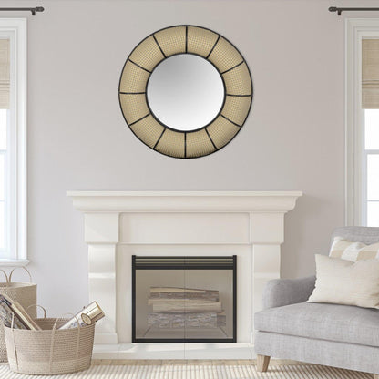 HomeRoots Farmhouse Style Round Wall Mirror