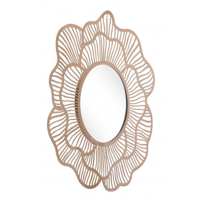 HomeRoots Flower Lines Gold Finish Wall Mirror