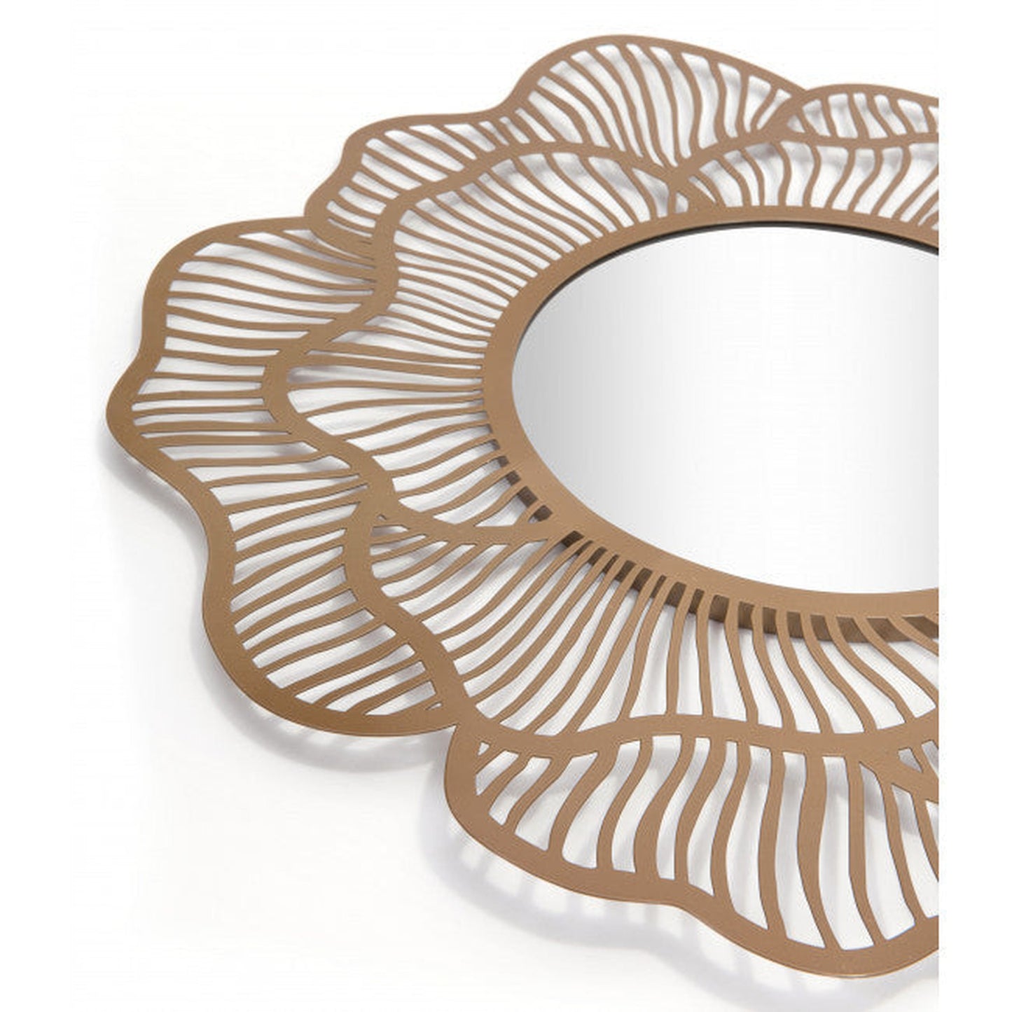 HomeRoots Flower Lines Gold Finish Wall Mirror