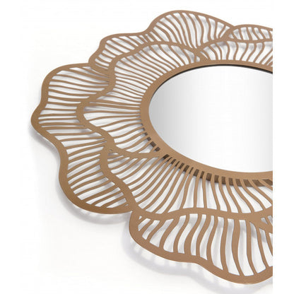 HomeRoots Flower Lines Gold Finish Wall Mirror