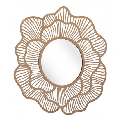 HomeRoots Flower Lines Gold Finish Wall Mirror