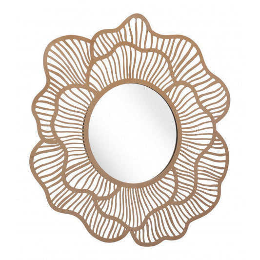 HomeRoots Flower Lines Gold Finish Wall Mirror