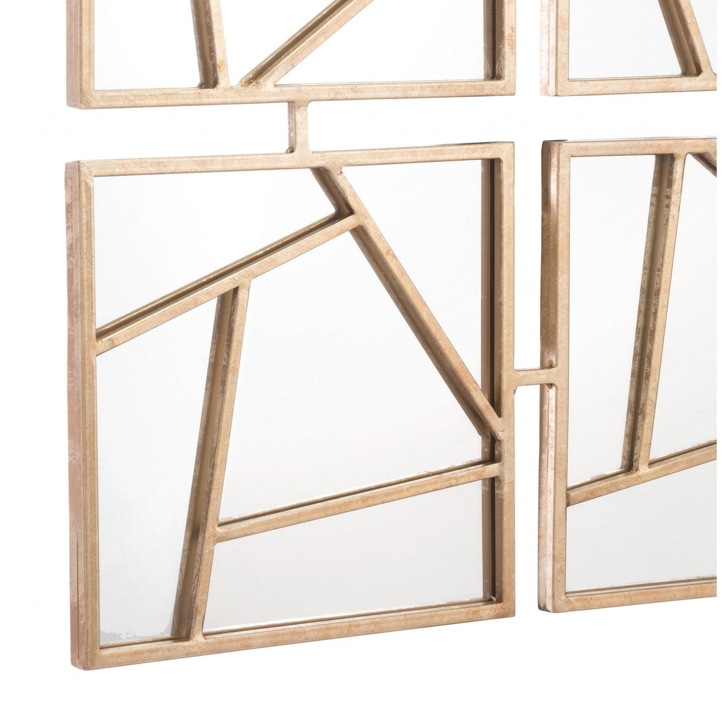 HomeRoots Four Part Gold Geometric Mirror