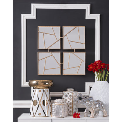 HomeRoots Four Part Gold Geometric Mirror