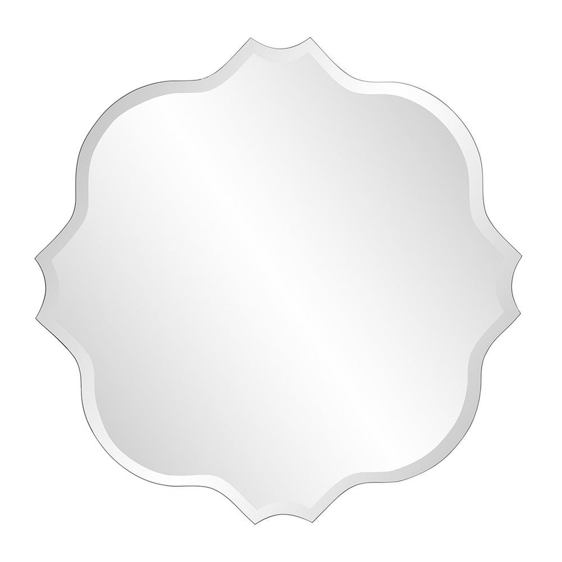 HomeRoots Frameless Scalloped Wall Mirror