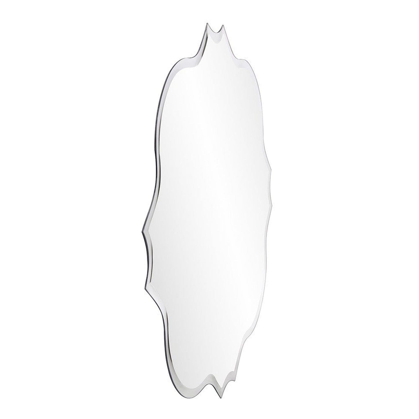 HomeRoots Frameless Scalloped Wall Mirror