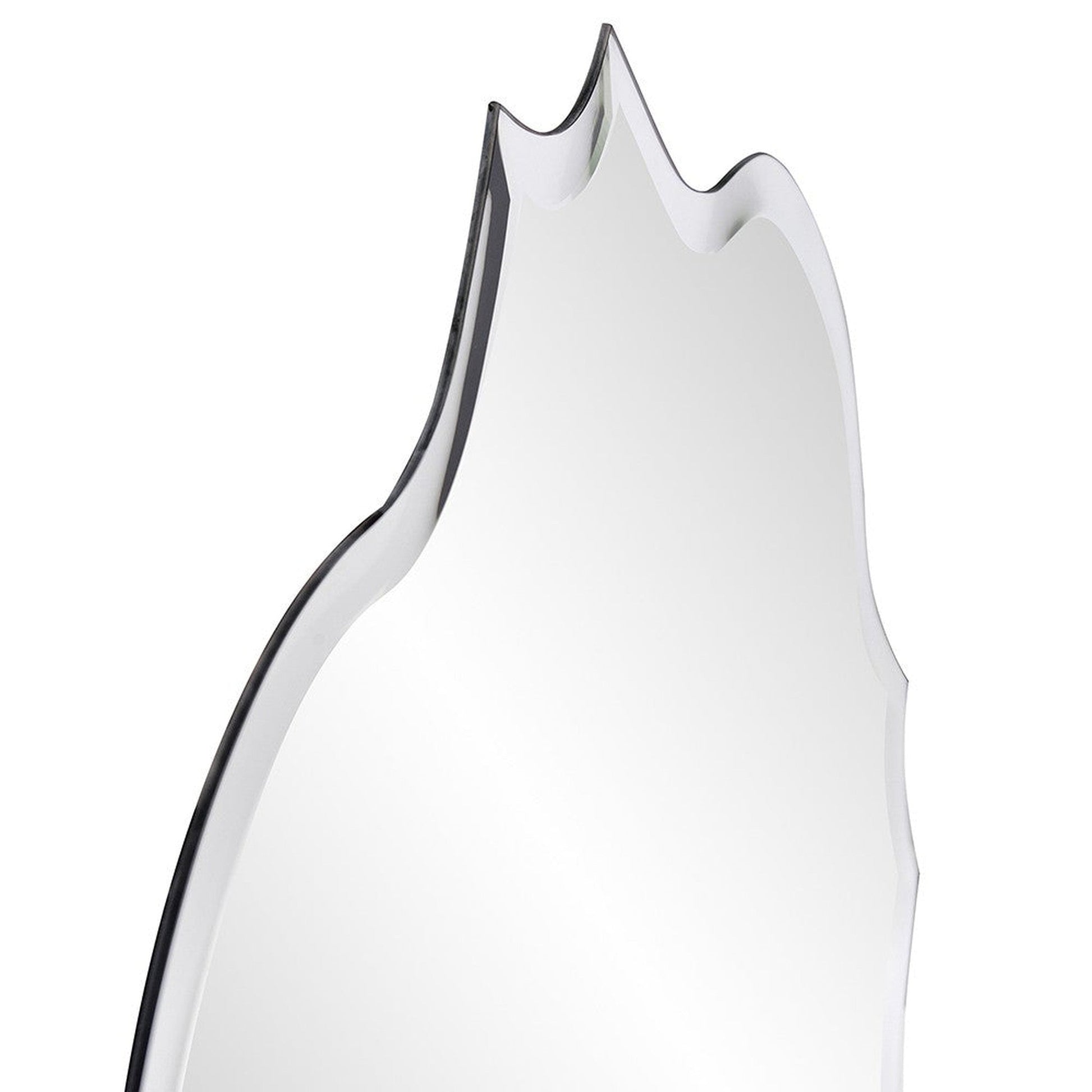 HomeRoots Frameless Scalloped Wall Mirror