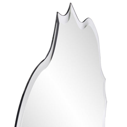 HomeRoots Frameless Scalloped Wall Mirror