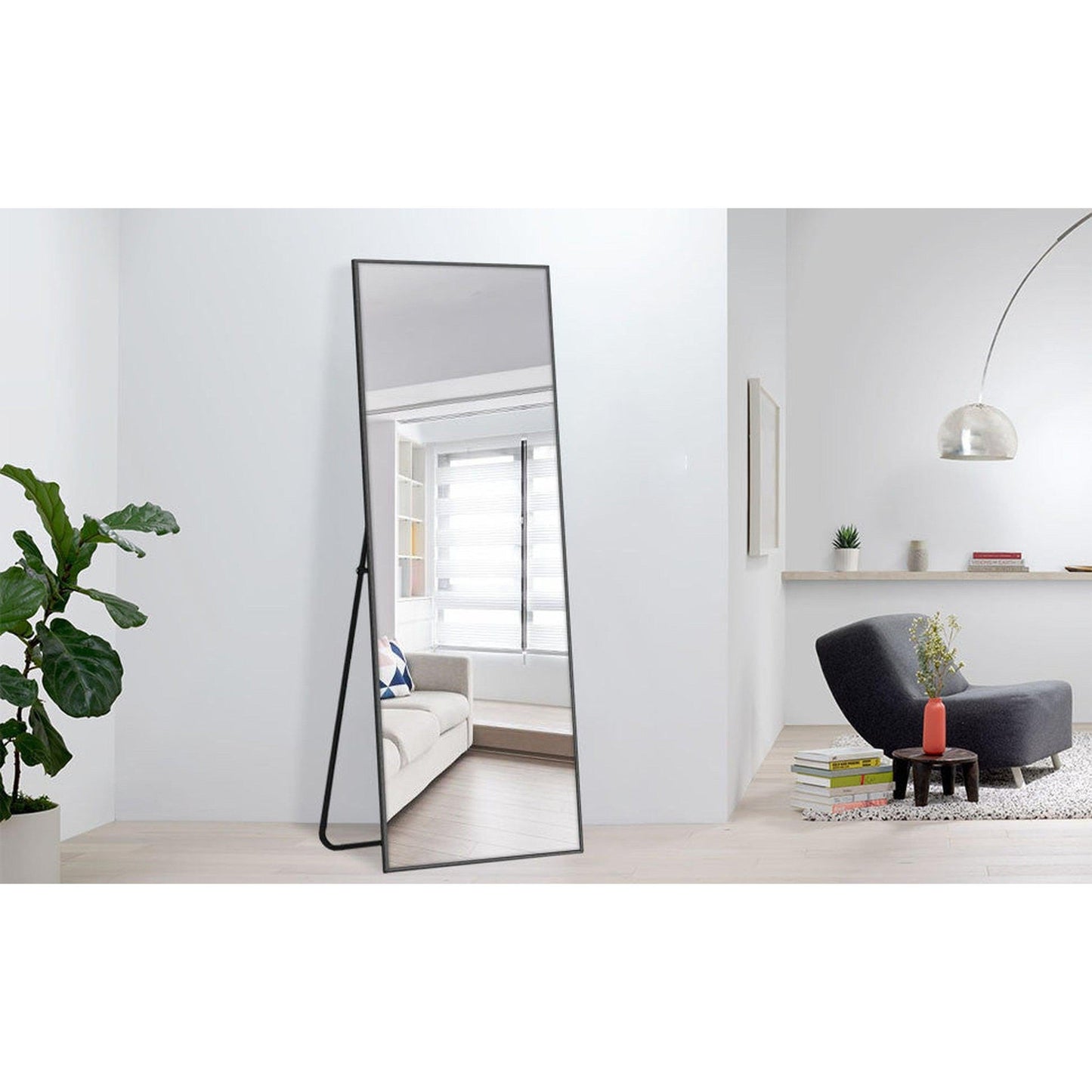 HomeRoots Freestanding Black Full-length Mirror
