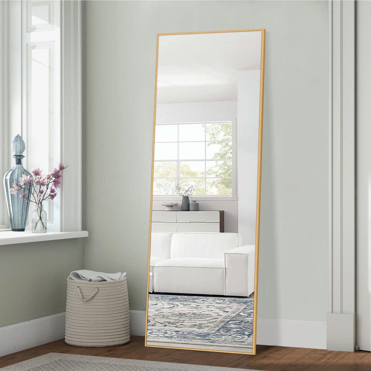 HomeRoots Freestanding Gold Full length Mirror