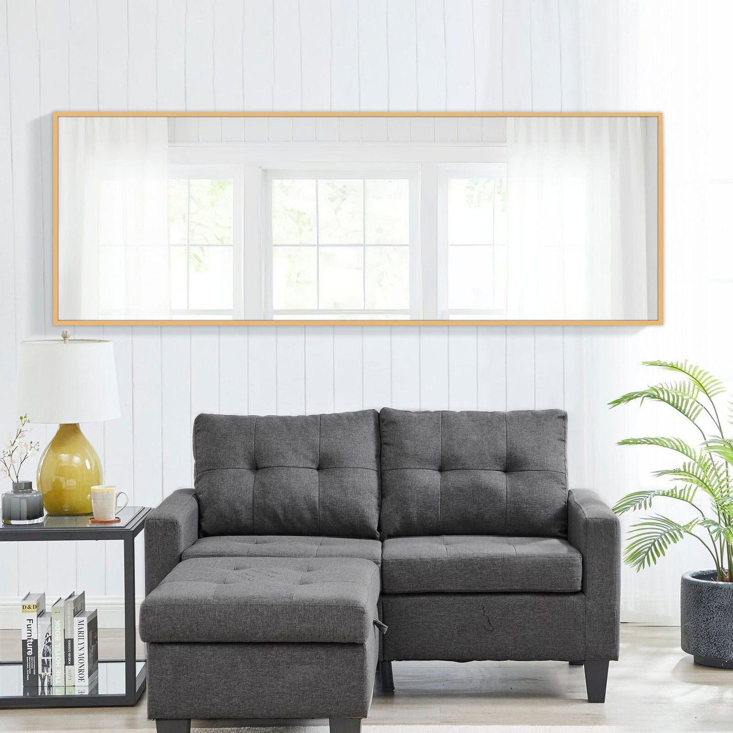 HomeRoots Freestanding Gold Full length Mirror