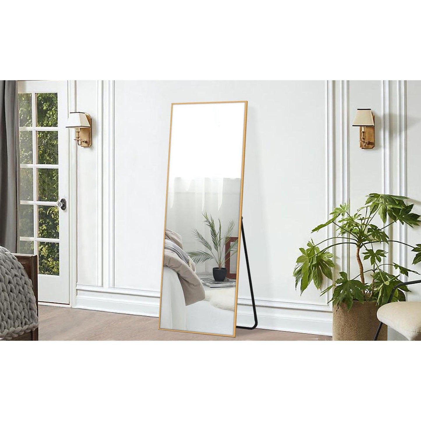HomeRoots Freestanding Gold Full length Mirror
