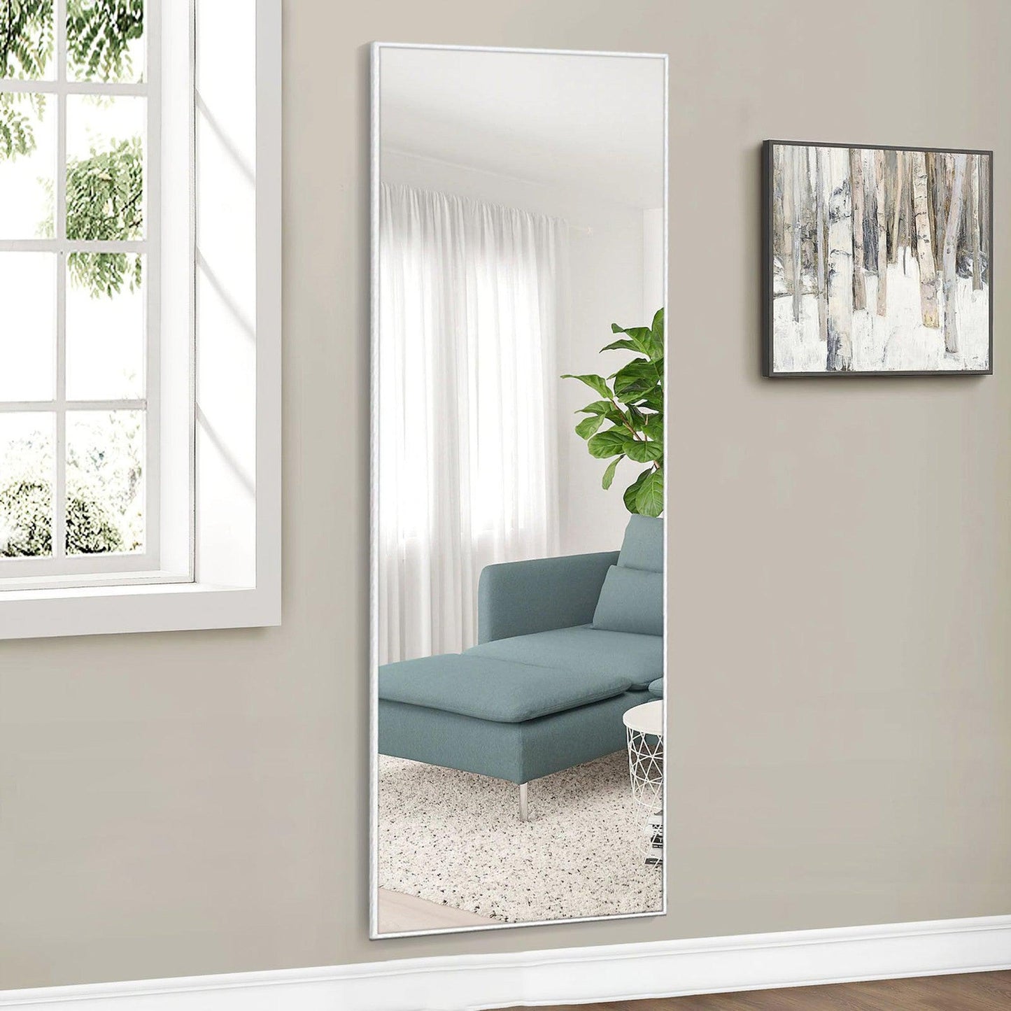 HomeRoots Freestanding Silver Full-length Floor Mirror