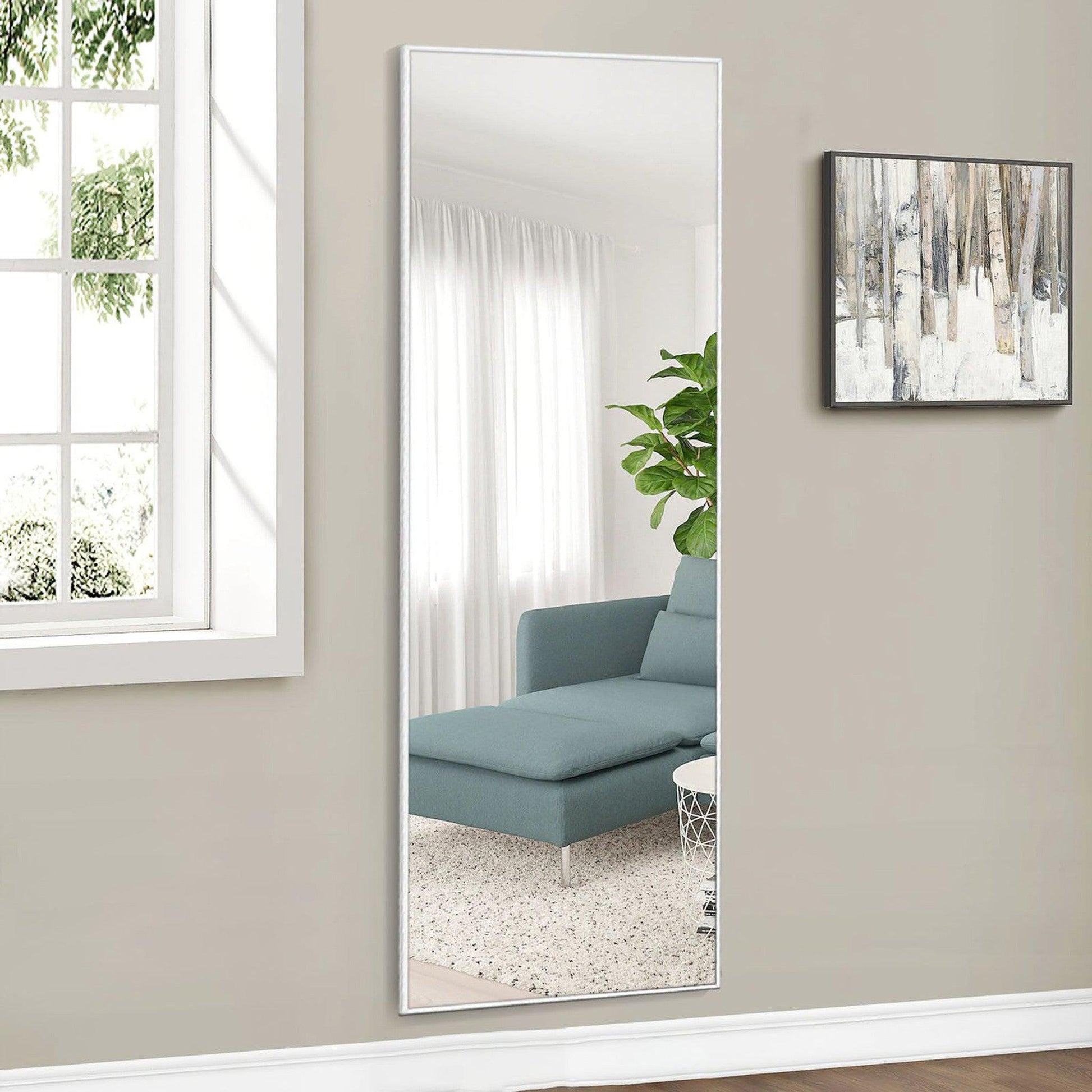 HomeRoots Freestanding Silver Full-length Floor Mirror