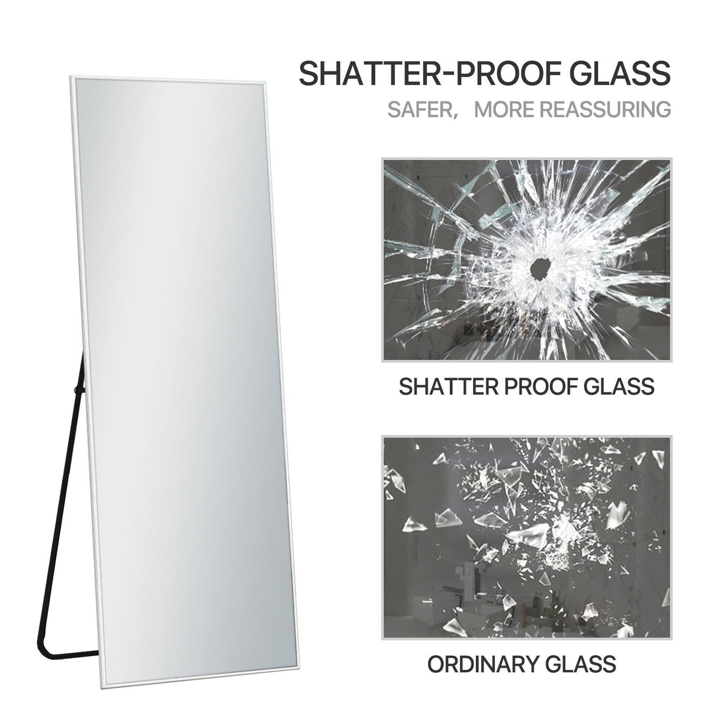 HomeRoots Freestanding Silver Full-length Floor Mirror