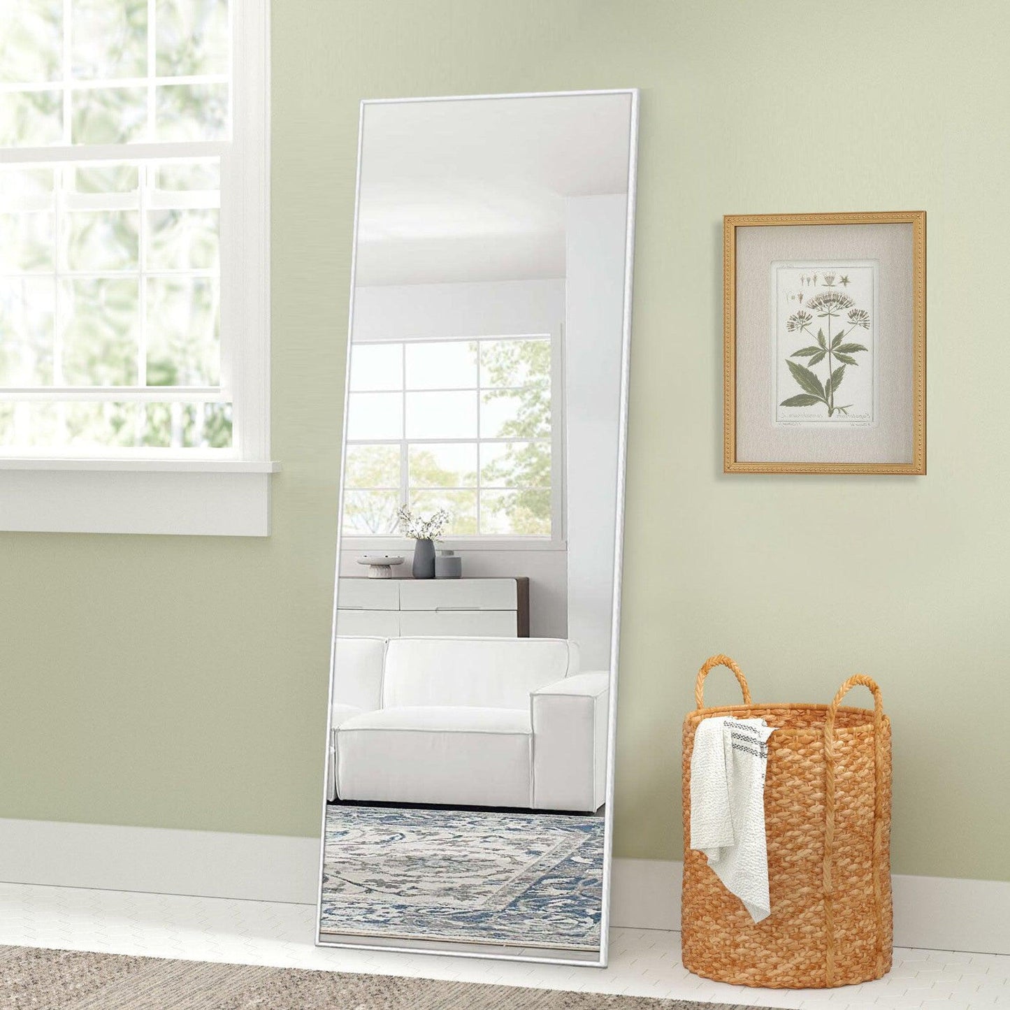 HomeRoots Freestanding Silver Full-length Floor Mirror