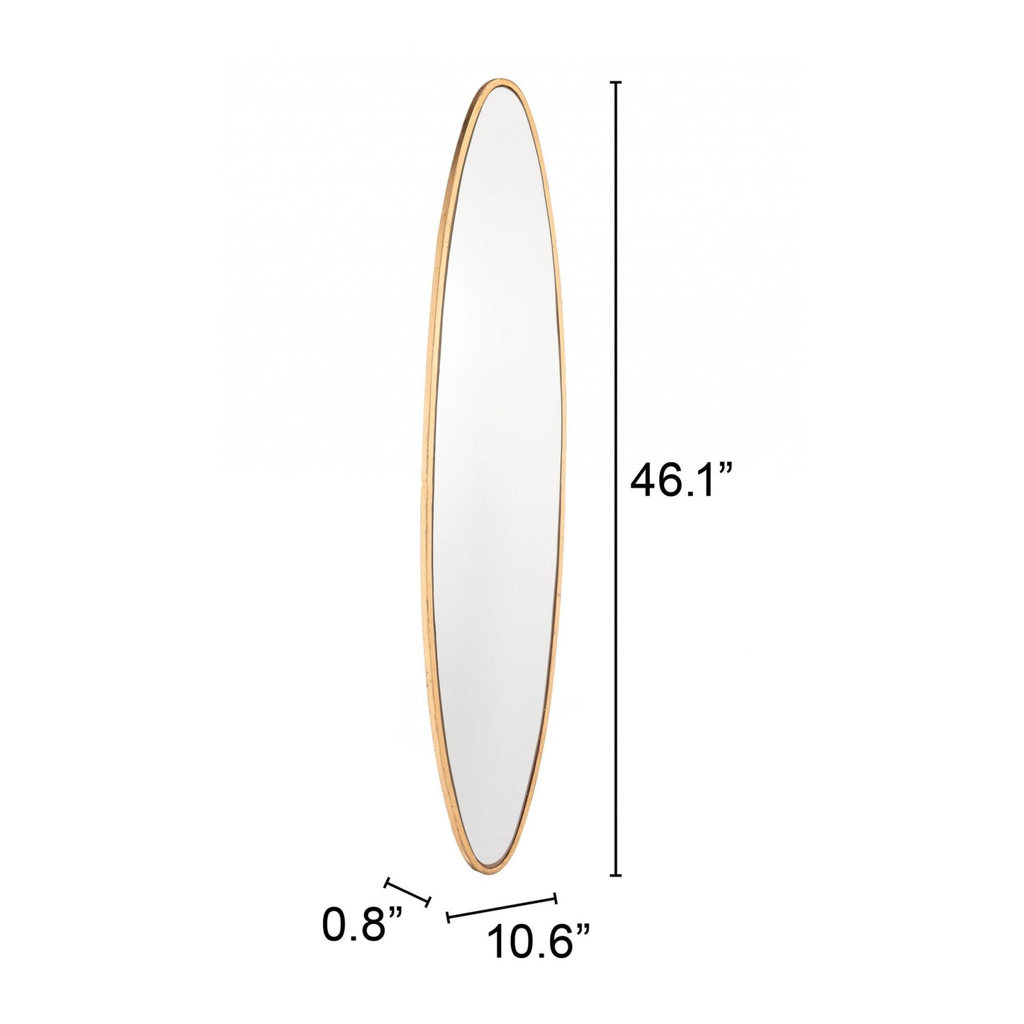 HomeRoots Full Length Gold Oval Mirror