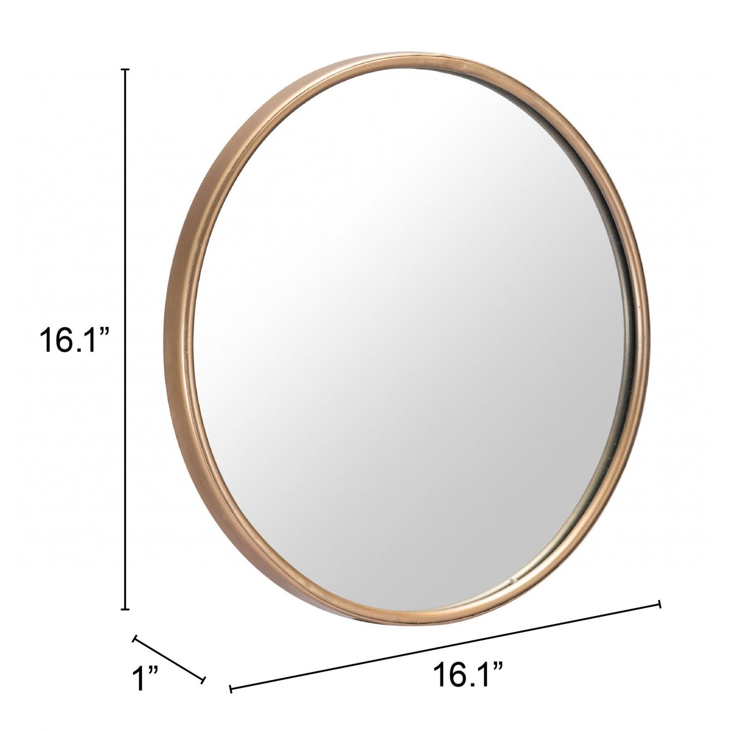 HomeRoots Full Size Gold Round Mirror
