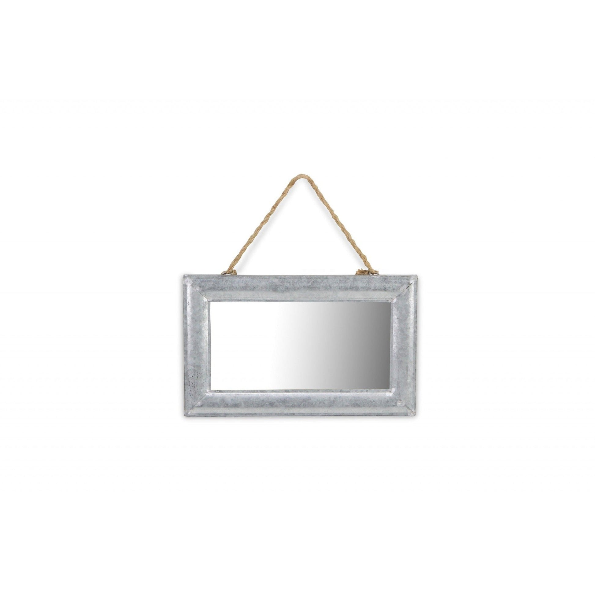 HomeRoots Galvanized Metal Hanging Mirror