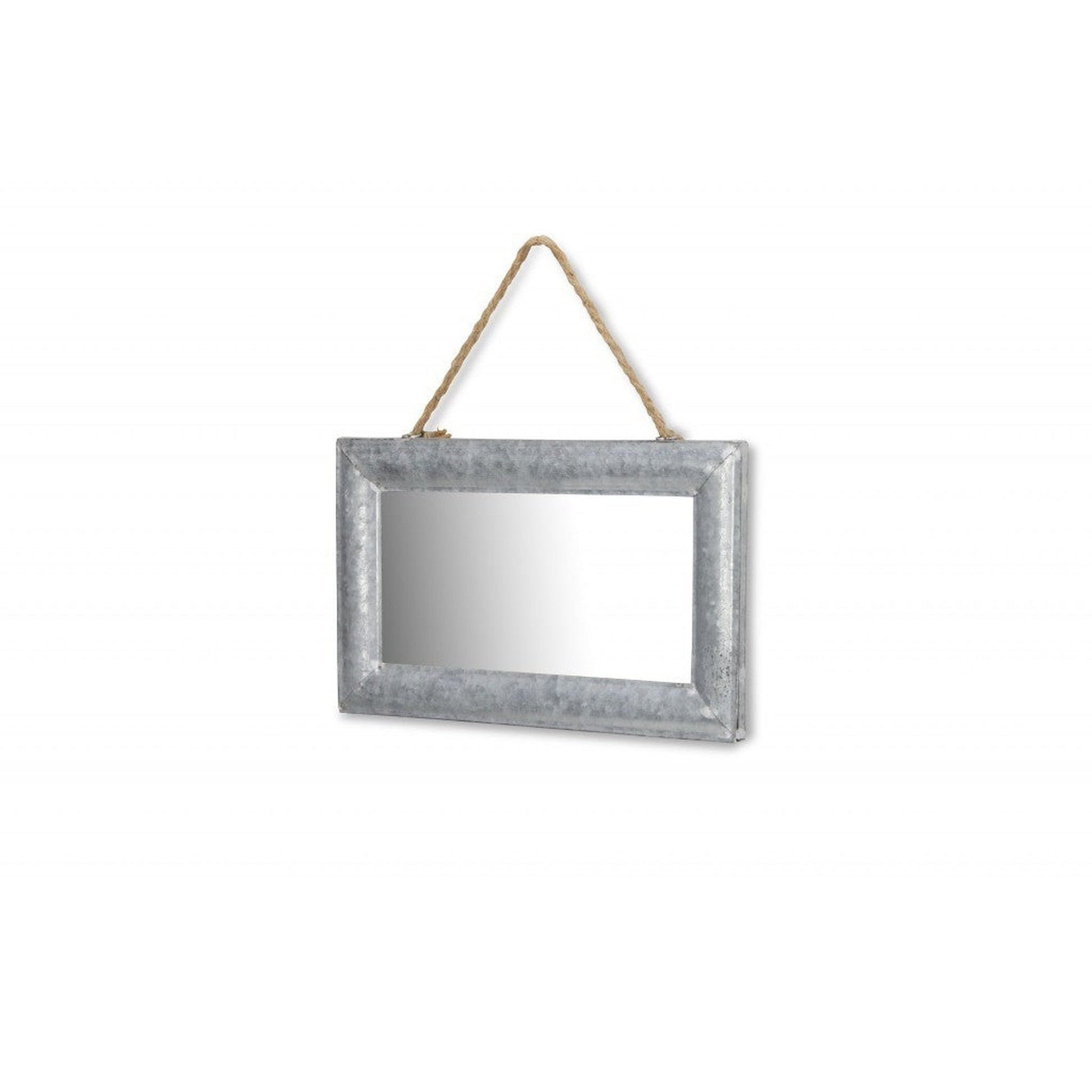 HomeRoots Galvanized Metal Hanging Mirror