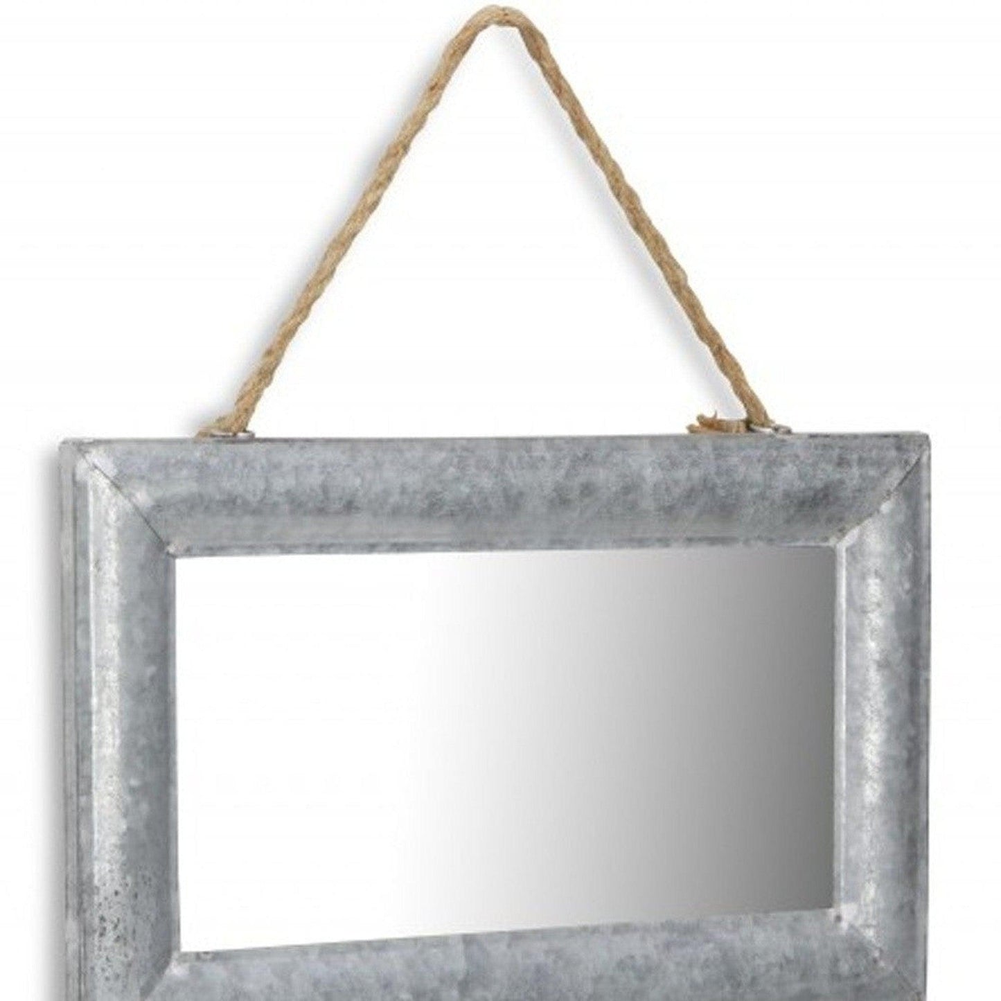 HomeRoots Galvanized Metal Hanging Mirror