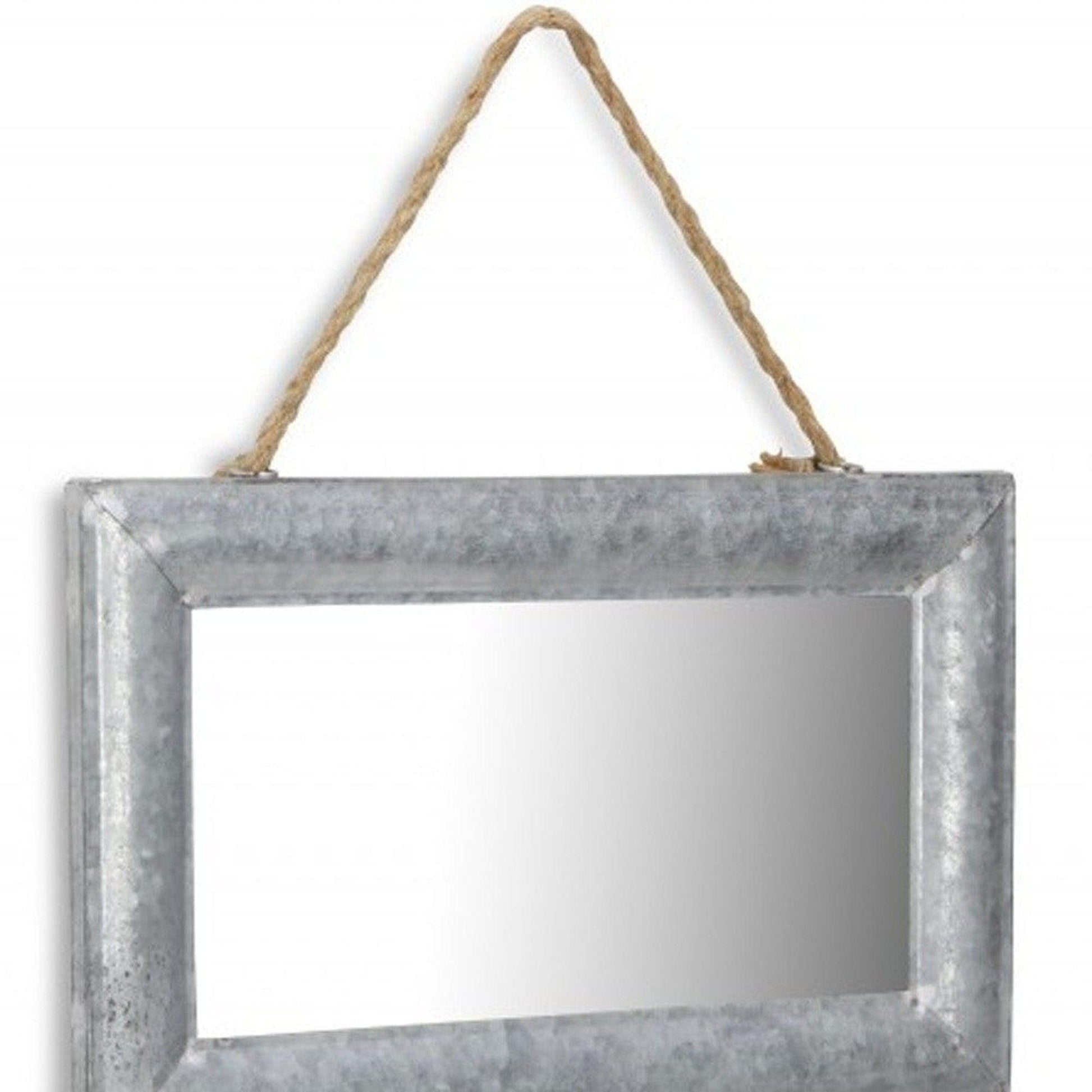 HomeRoots Galvanized Metal Hanging Mirror