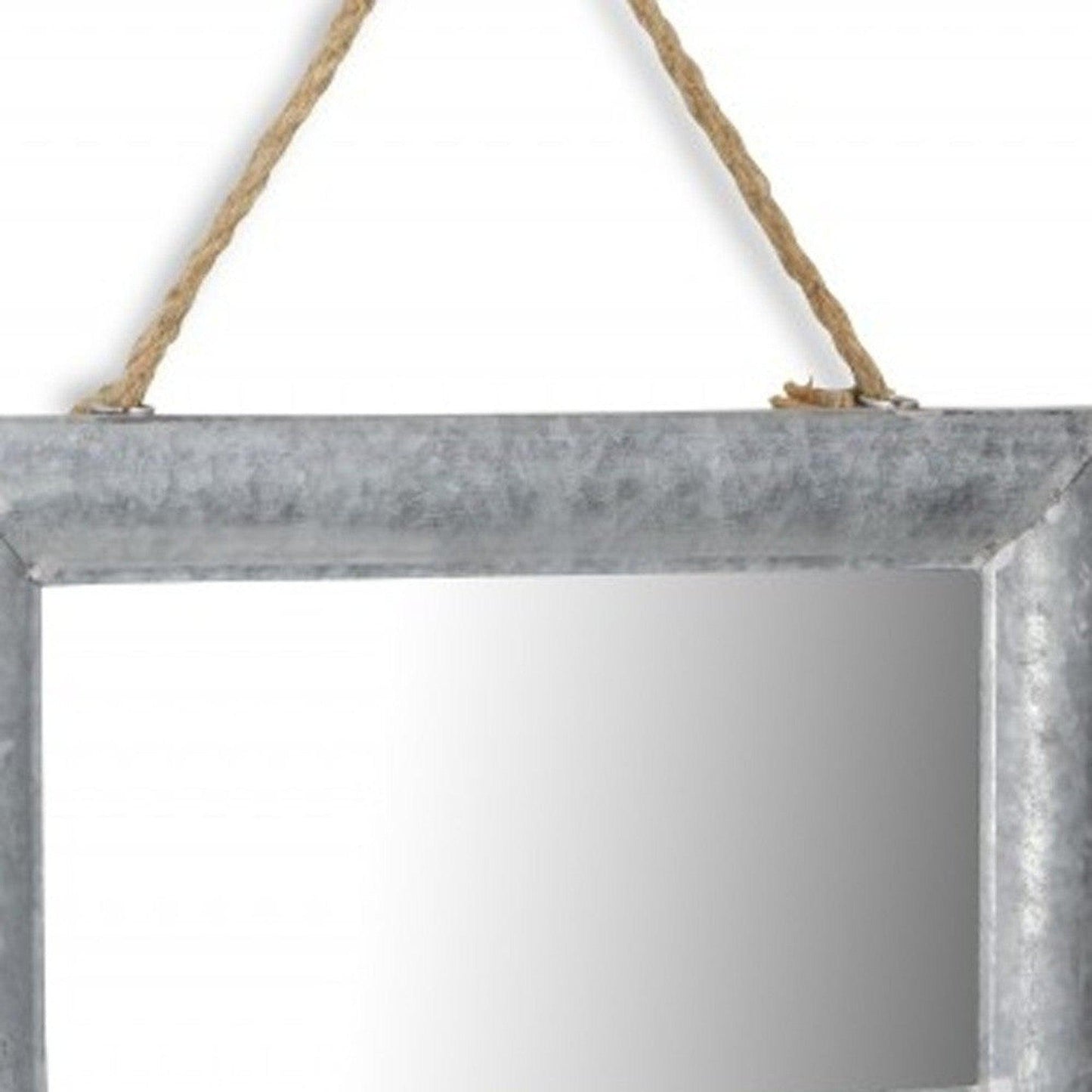 HomeRoots Galvanized Metal Hanging Mirror