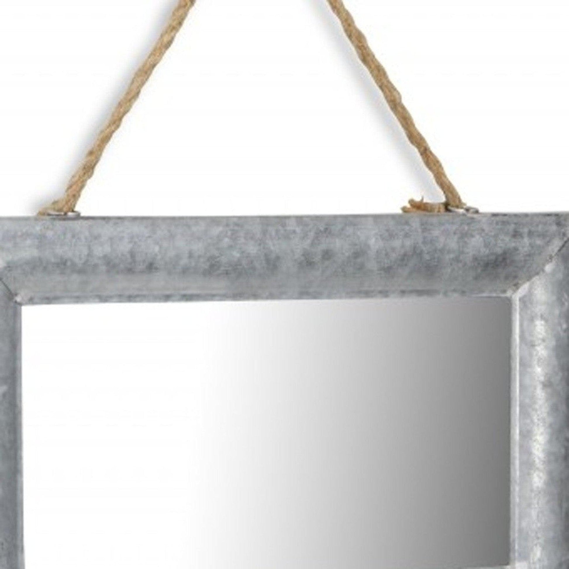 HomeRoots Galvanized Metal Hanging Mirror