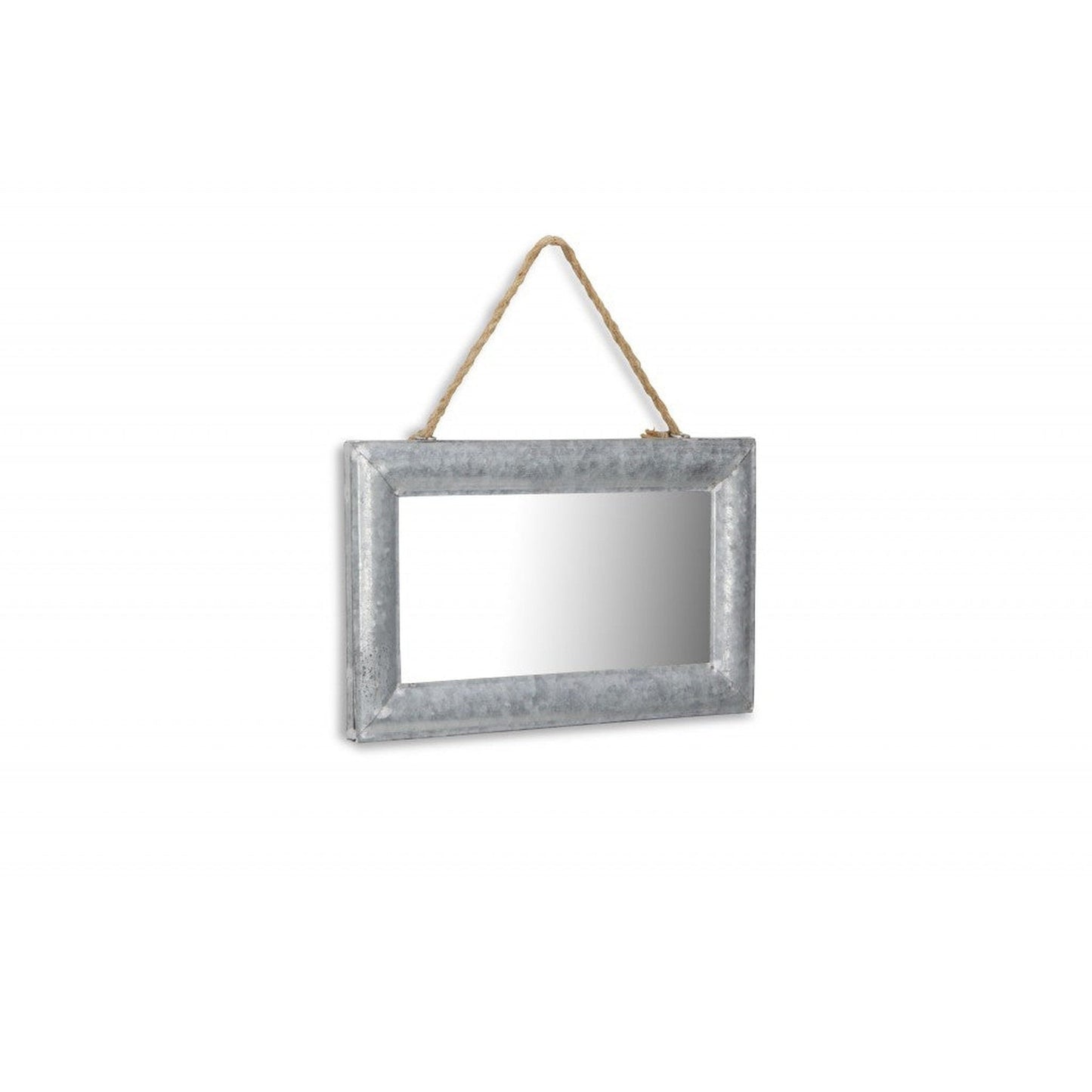 HomeRoots Galvanized Metal Hanging Mirror