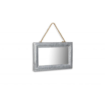 HomeRoots Galvanized Metal Hanging Mirror